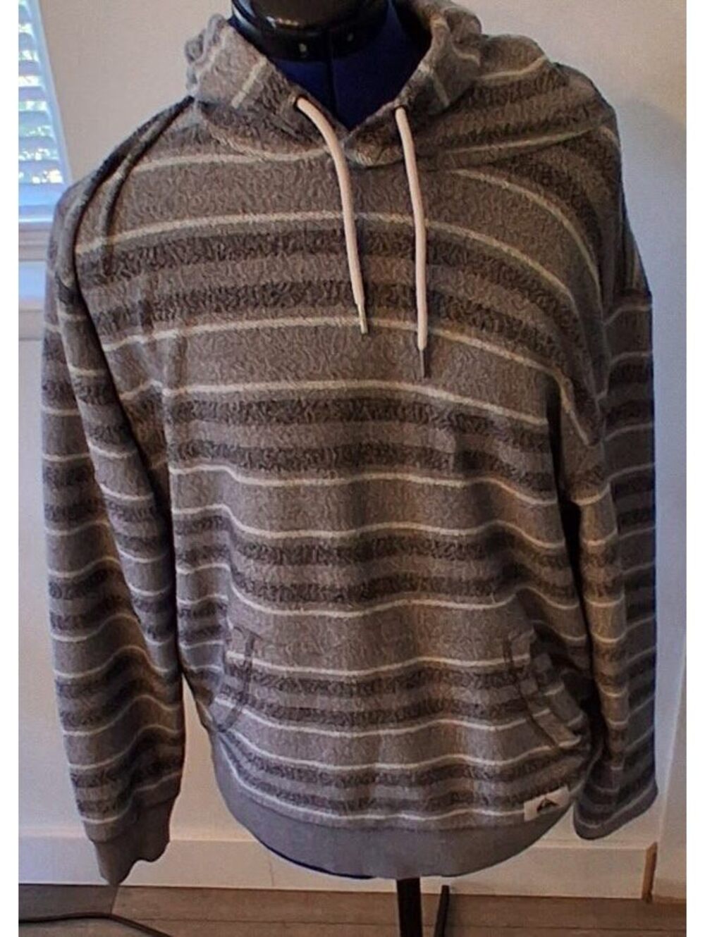 Quiksilver Striped Hooded Pullover Sweatshirt XL